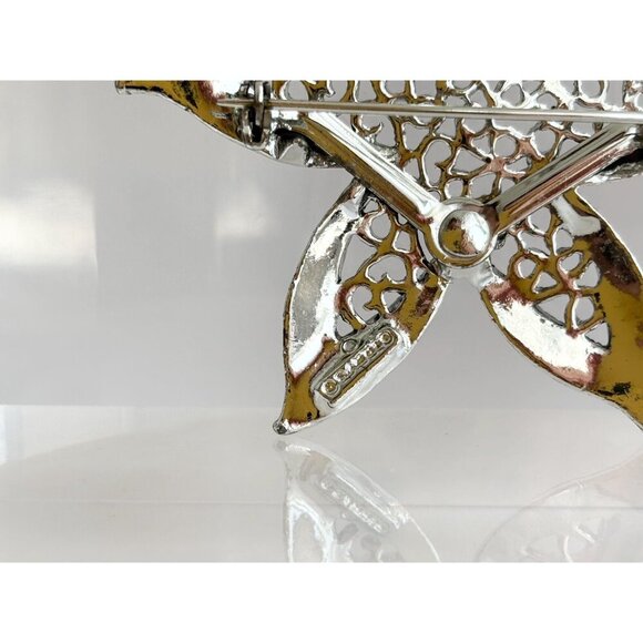 Gerry's Signed Silver T Faux Filigree Starfish Figural Vintage Brooch Lapel Pin - Picture 7 of 10